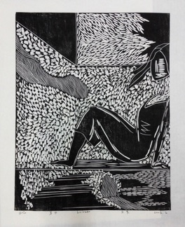 Wen Qing 文箐
Follow as Shadow 
Woodcut 484mm x 615mm